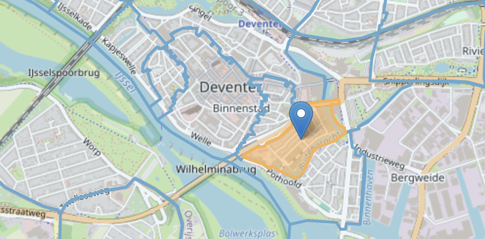 Kaart van de Raambuurt in Deventer